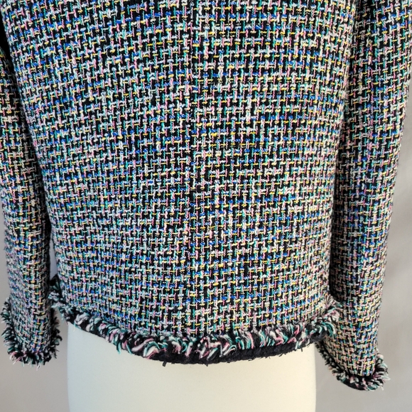 J. Crew Metallic Tweed Lady Jacket Blazer Rainbow Multicolor Black 8 - Picture 8 of 16